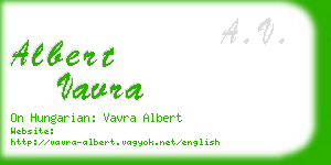 albert vavra business card